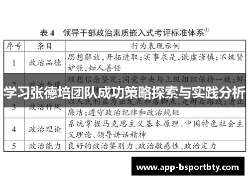 学习张德培团队成功策略探索与实践分析