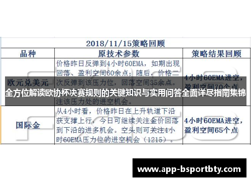 全方位解读欧协杯决赛规则的关键知识与实用问答全面详尽指南集锦